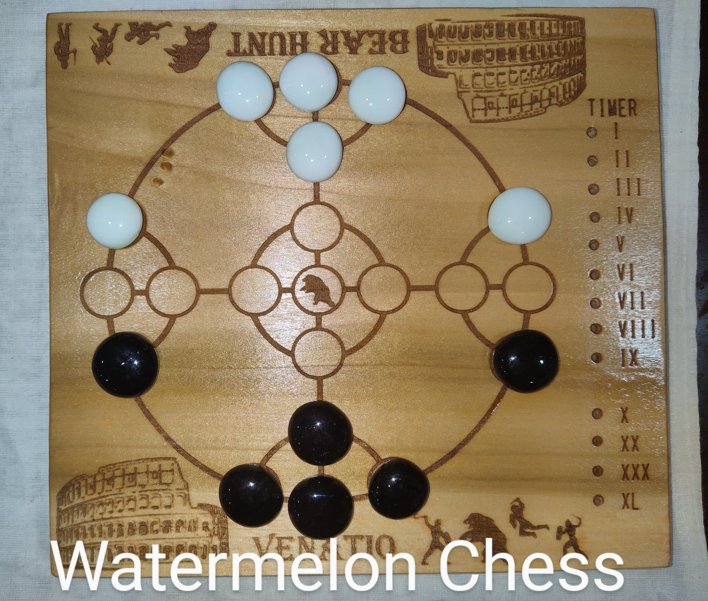 Bear Hunt - Sz'kwa Go - Watermelon Chess - Made in Hampstead MD USA Gleason Family Farm Crafts and Games 