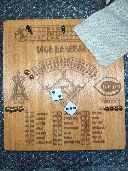 Personalized Dice Baseball Solid Poplar Board Made in Hampstead MD USA Gleason Family Farm Crafts and Games 